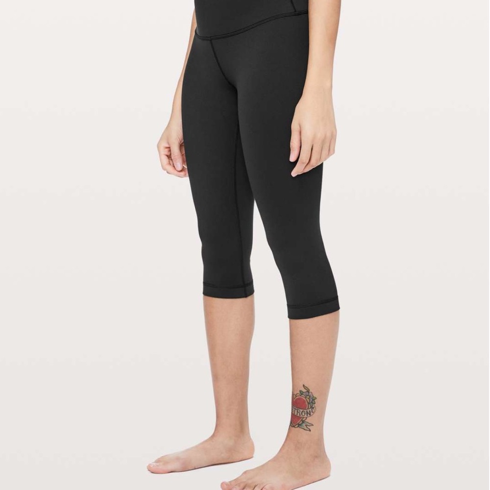 Lululemon all black wunder under crop cropped leggings pants - Picture 6 of 9